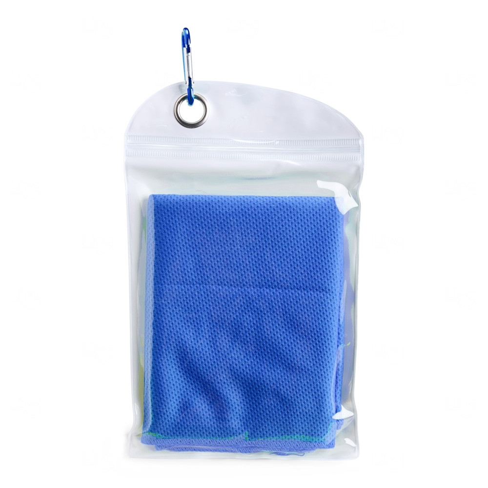 Toalha Esportiva Refrescante de Elastano Personalizada Azul