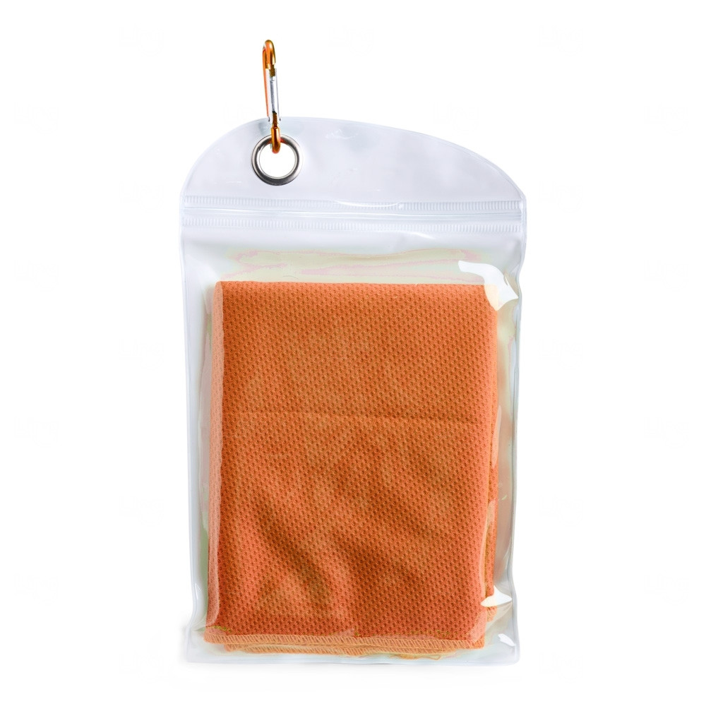 Toalha Esportiva Refrescante de Elastano Personalizada Laranja
