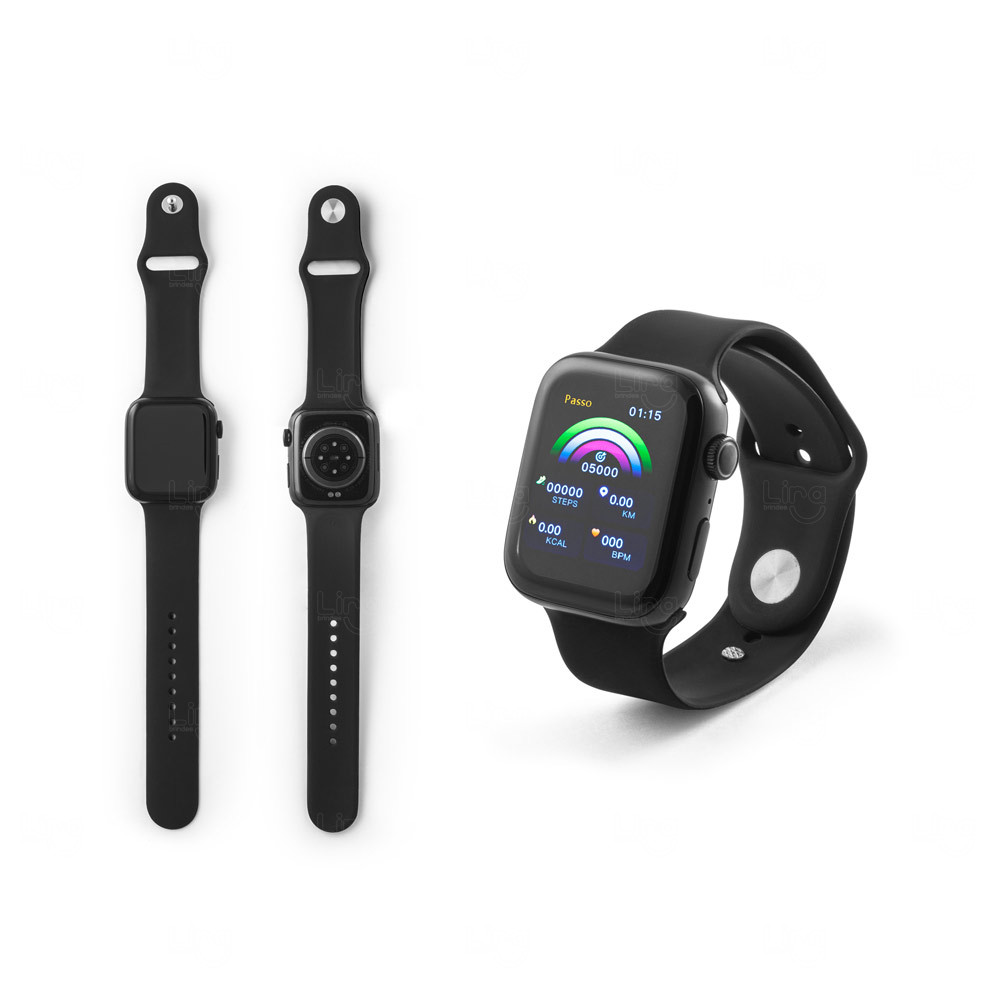Smartwatch c/ Pulseira Silicone e Monitor de Saúde Personalizada 