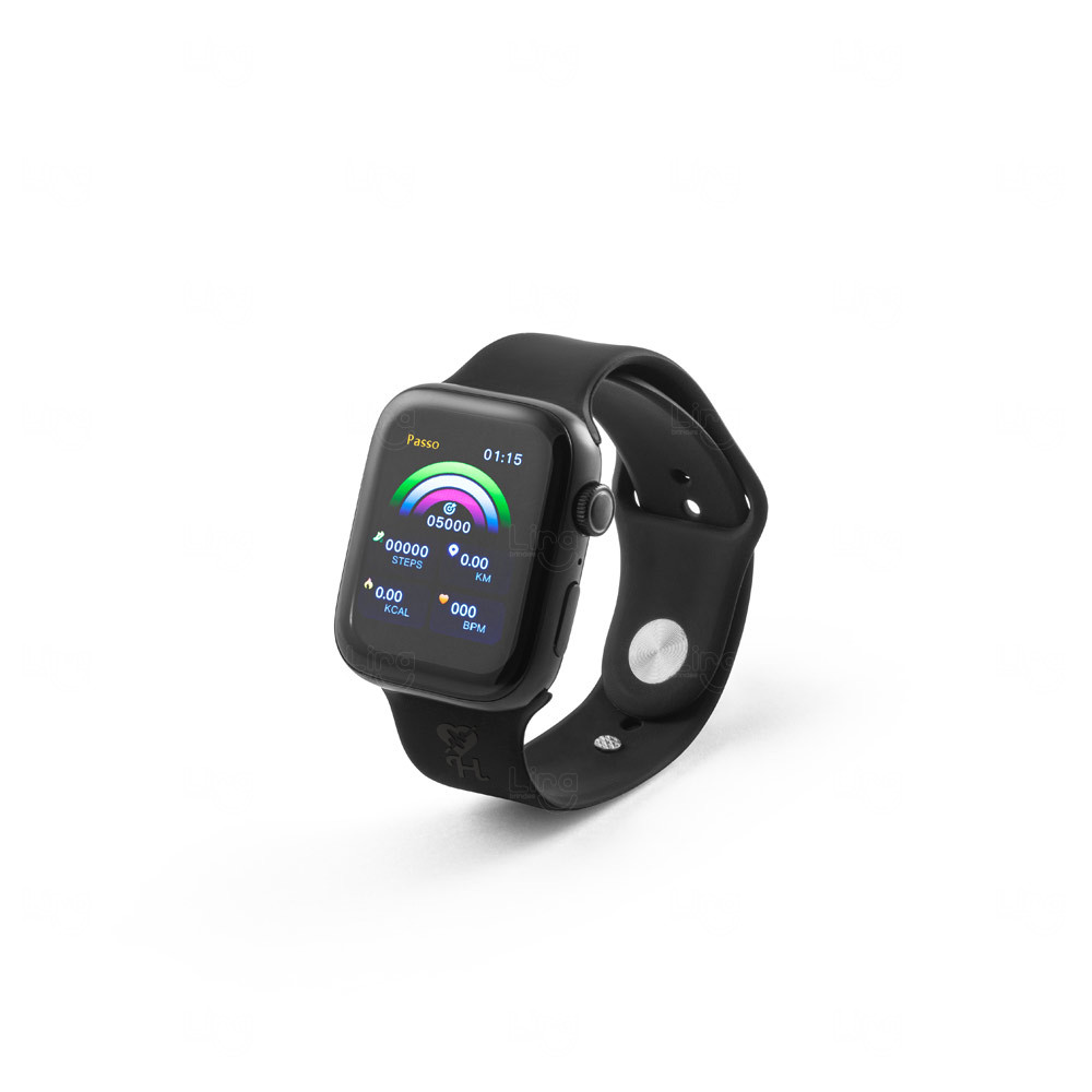 Smartwatch c/ Pulseira Silicone e Monitor de Saúde Personalizada 