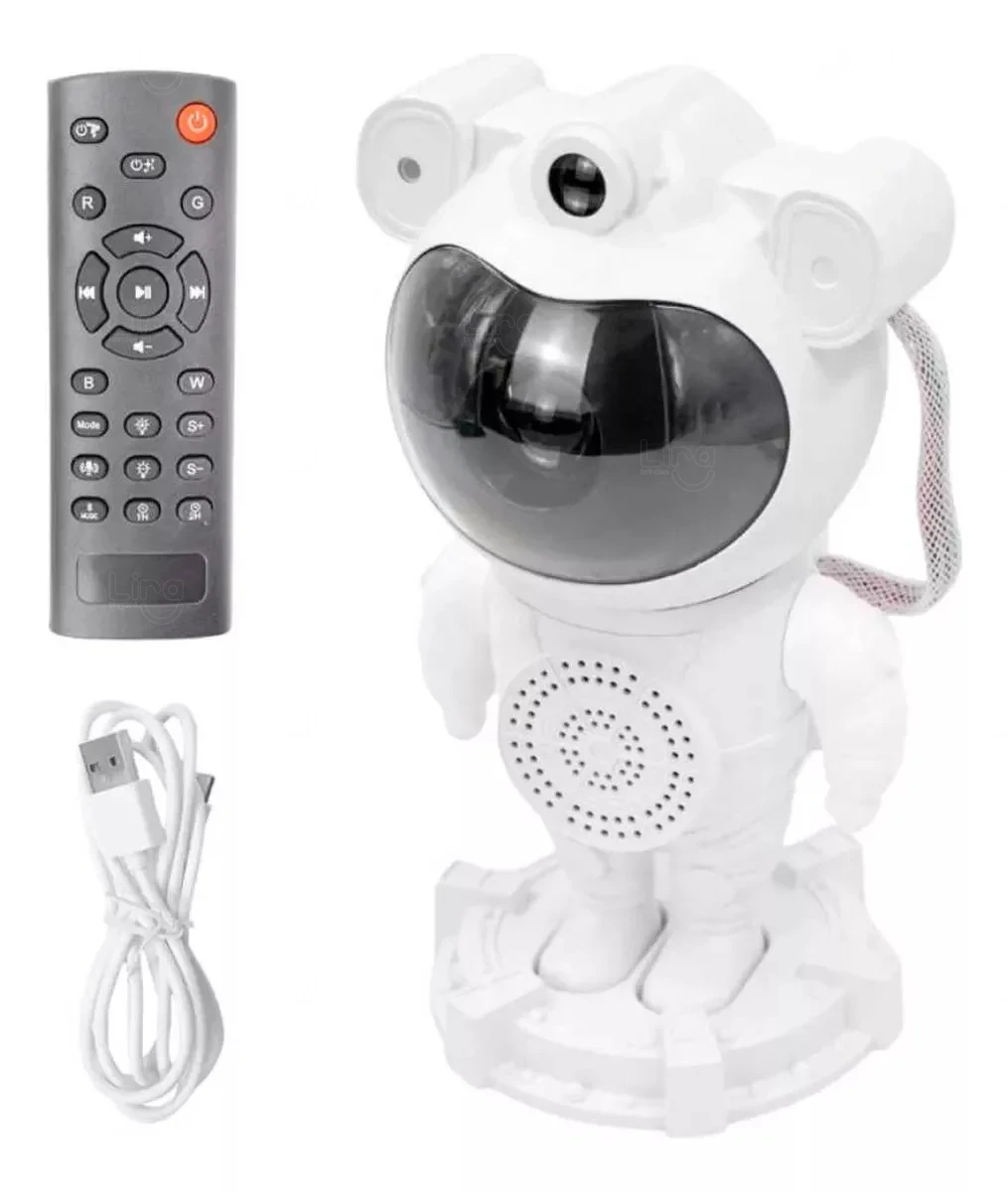 Projetor e Caixa de Som Bluetooth Astronauta Personalizado 