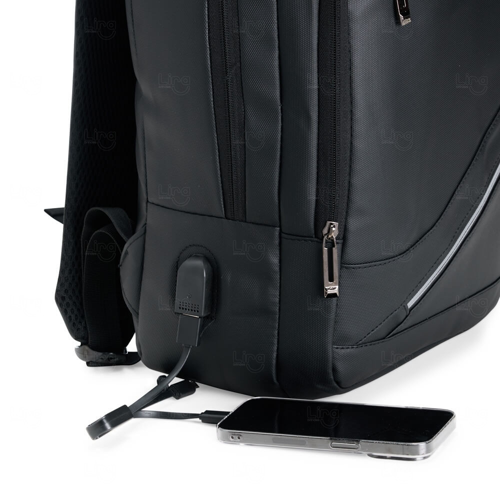 Mochila Executiva 18L em Couro Sintético Personalizada 