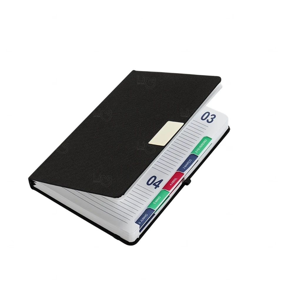 Agenda Diária 2026 em Linho Personalizada - 21 x 14,5 cm 