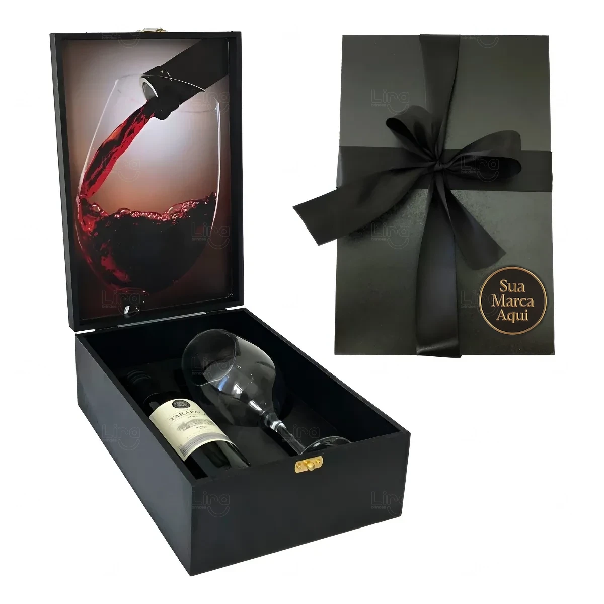 Kit Vinho com Taça Personalizado 