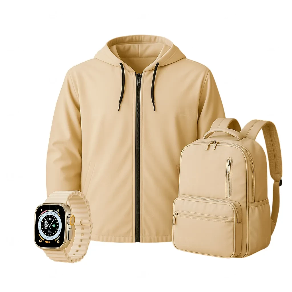 Kit Online Personalizado - Jaqueta, Smartwatch e Mochila 