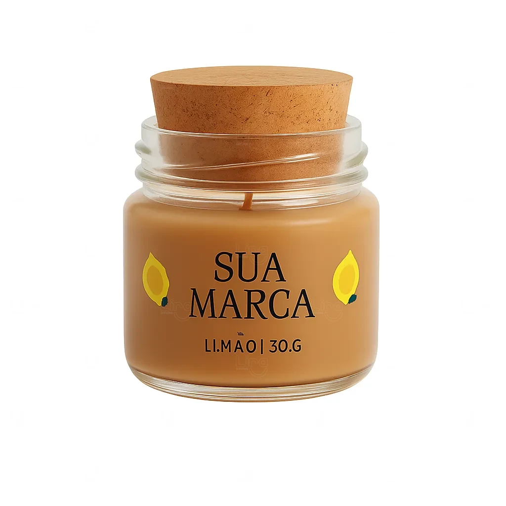 Vela Aromática 30g Personalizada Marrom Claro