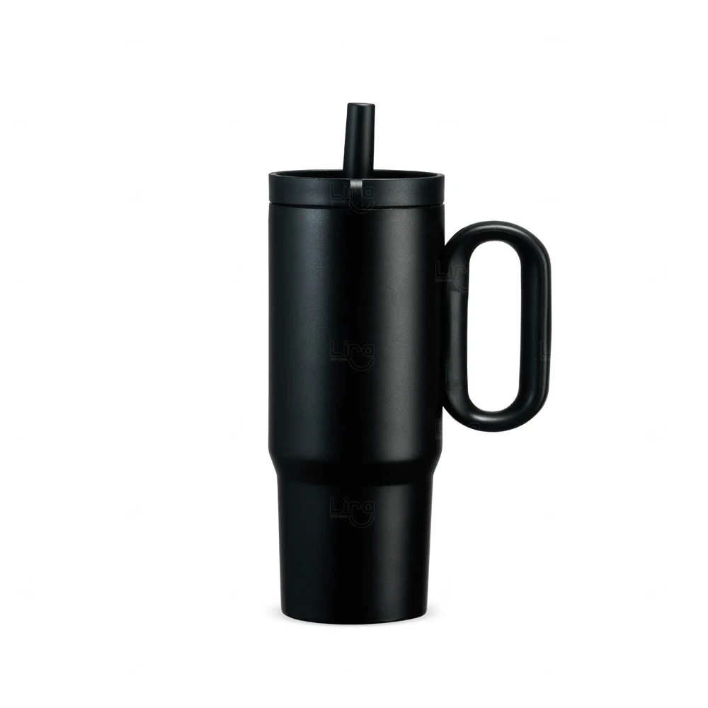 Caneca Térmica Inox 750ml com Infusor Personalizada Preto