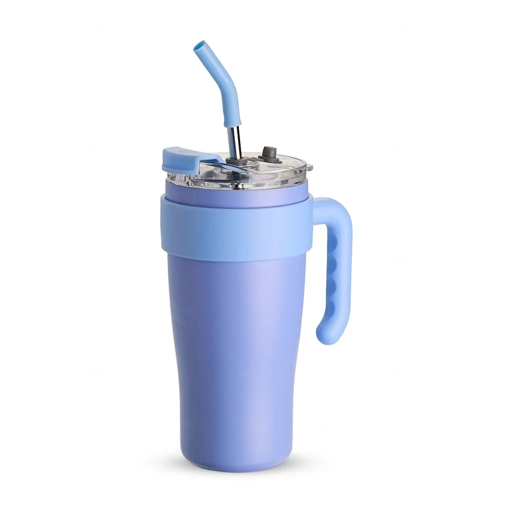 Caneca Térmica Inox 800ml Personalizada Azul Claro