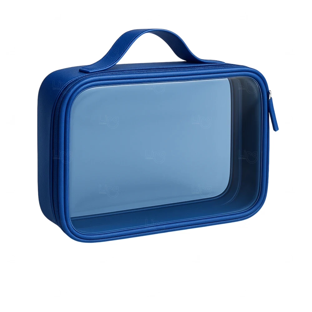 Necessaire Cristal e Couro Sintético - 11,5 x 39,3 cm 
