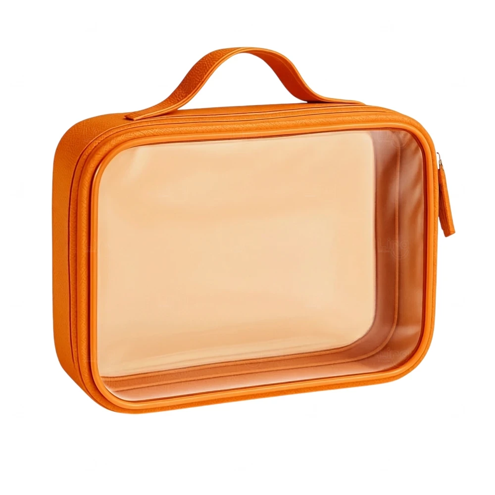 Necessaire Cristal e Couro Sintético - 11,5 x 39,3 cm 