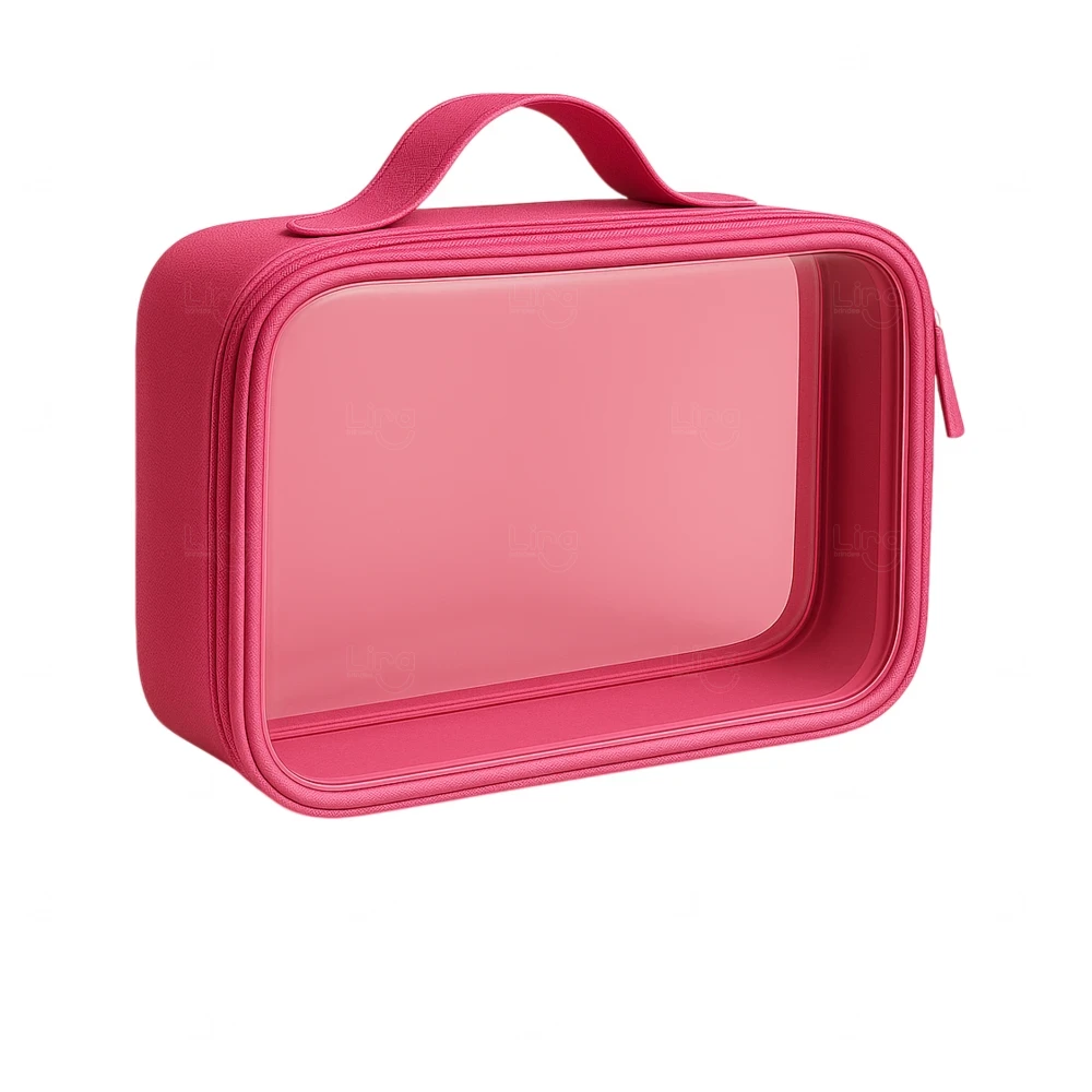 Necessaire Cristal e Couro Sintético - 11,5 x 39,3 cm 