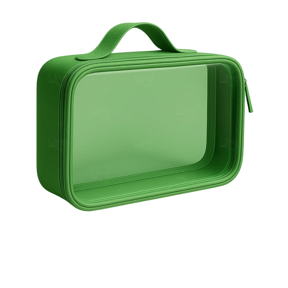 Necessaire Cristal e Couro Sintético - 11,5 x 39,3 cm 