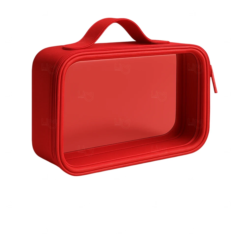 Necessaire Cristal e Couro Sintético - 11,5 x 39,3 cm 