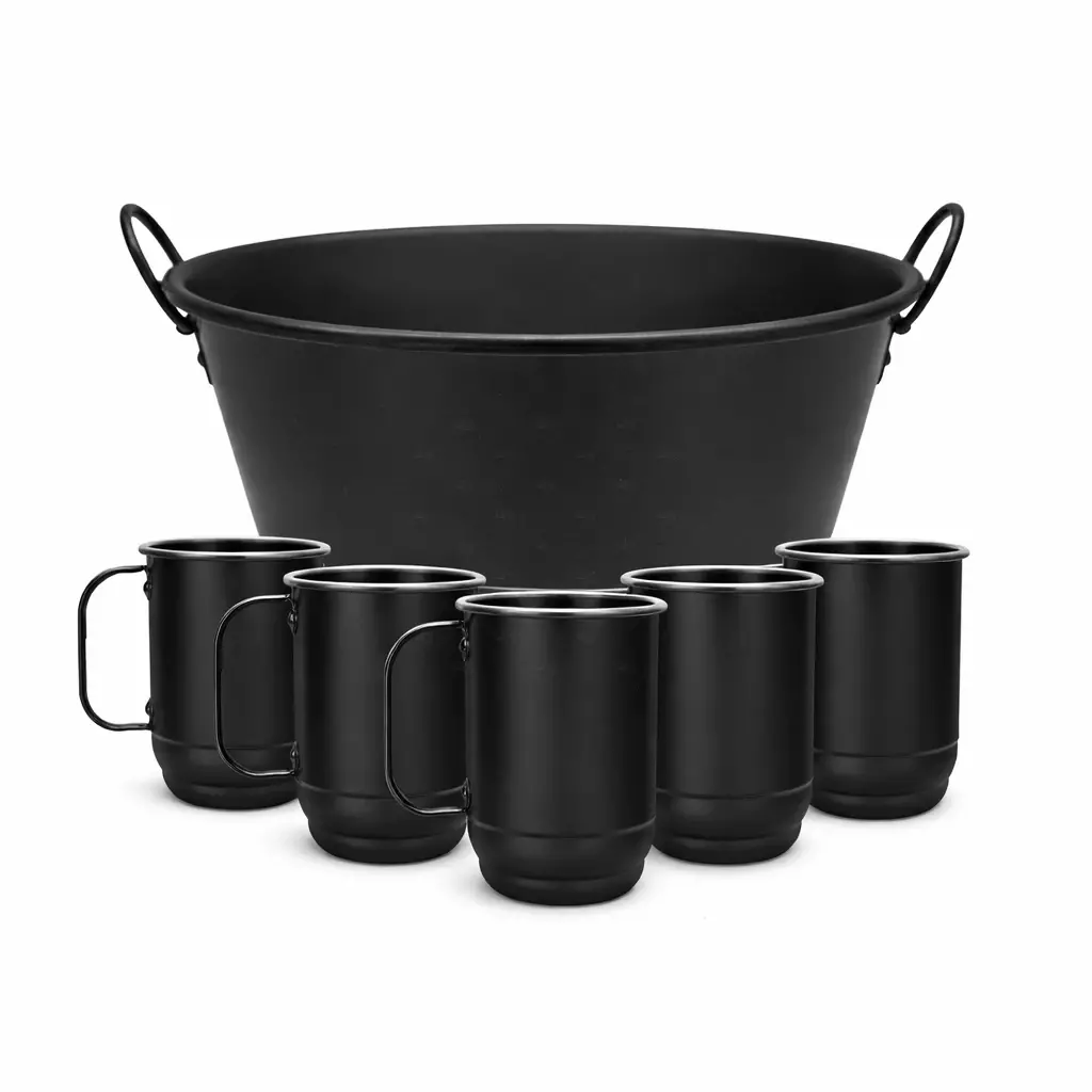 Kit Balde de Gelo com 5 Canecas Personalizado para Eventos 